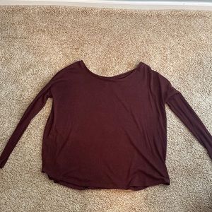 Loose Long Sleeve Maroon Sweater